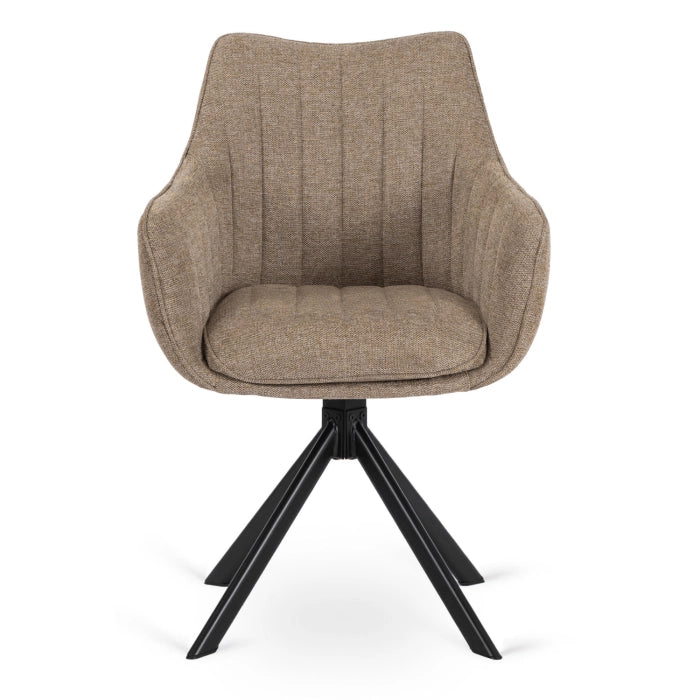 Elite MUMBAI Beige Modern Upholstered Swivel Chair