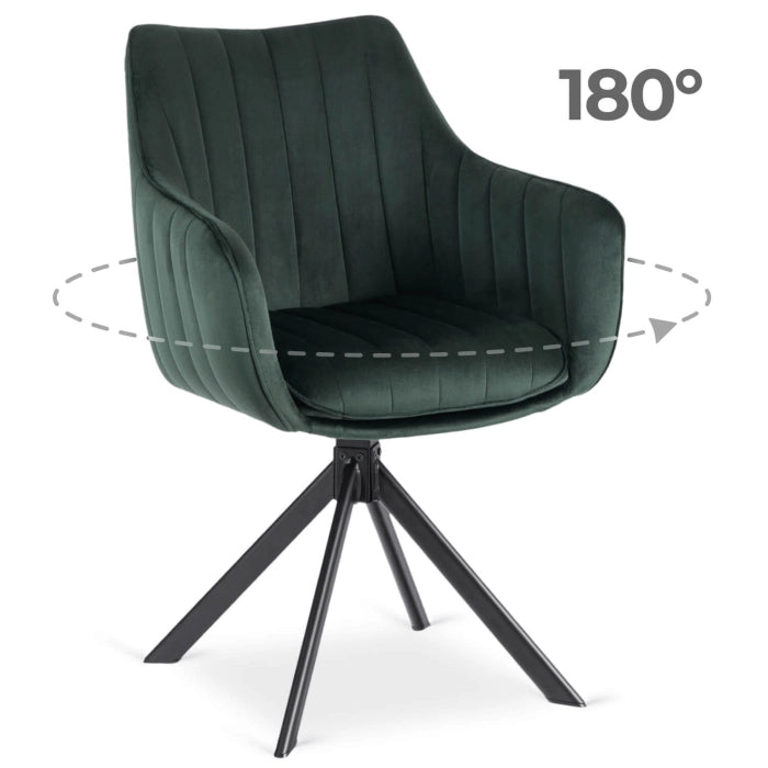 Elite MUMBAI Green Modern Upholstered Swivel Chair