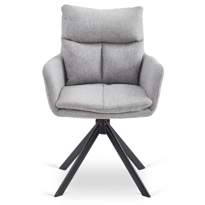 Elite PAUL Modern Upholstered Swivel Chair- Grey