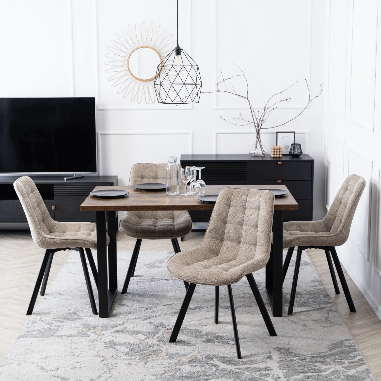 Elite RICK 2 Beige Upholstered Chair – A Blend of Comfort and Elegance