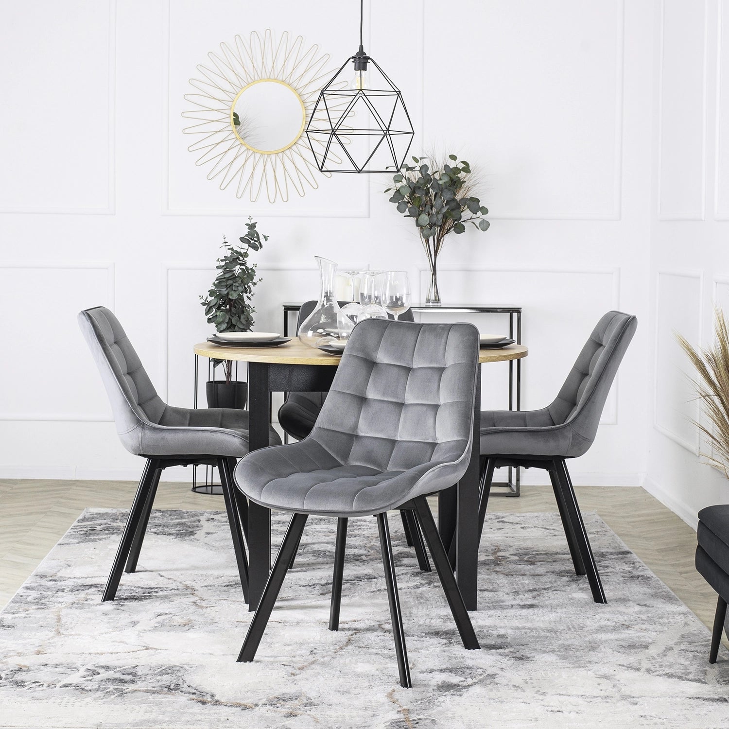 Elite RICK Grey Velvet Chair – Modern Comfort & Style