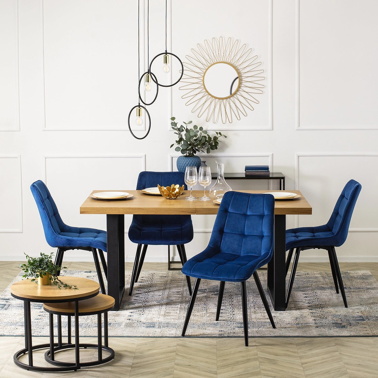 Elite RIO Navy Blue Velvet Chair – Modern Elegance for Your Space