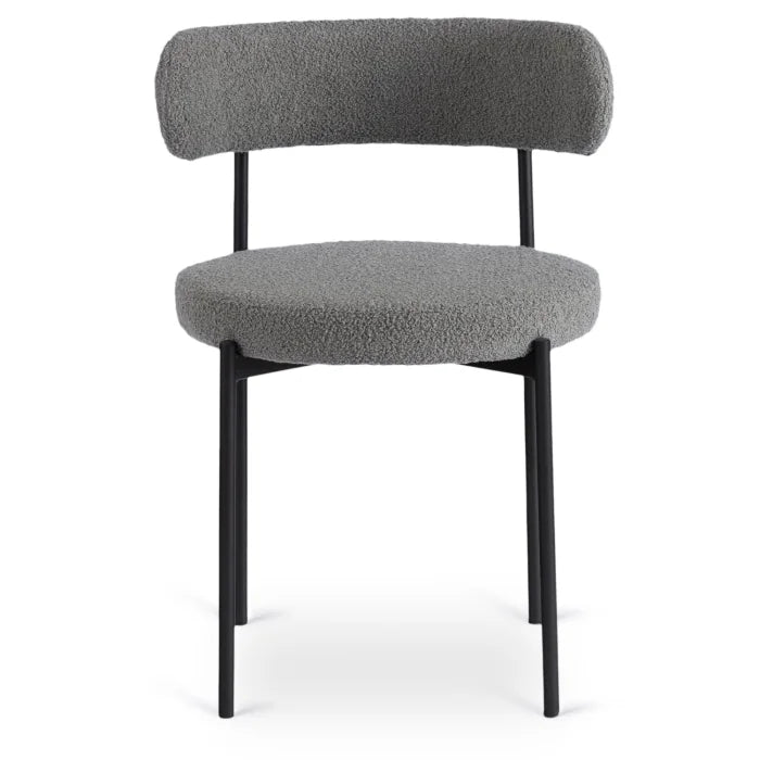 Elite TULSA Upholstered Lounge Chair – Grey Bouclé Modern