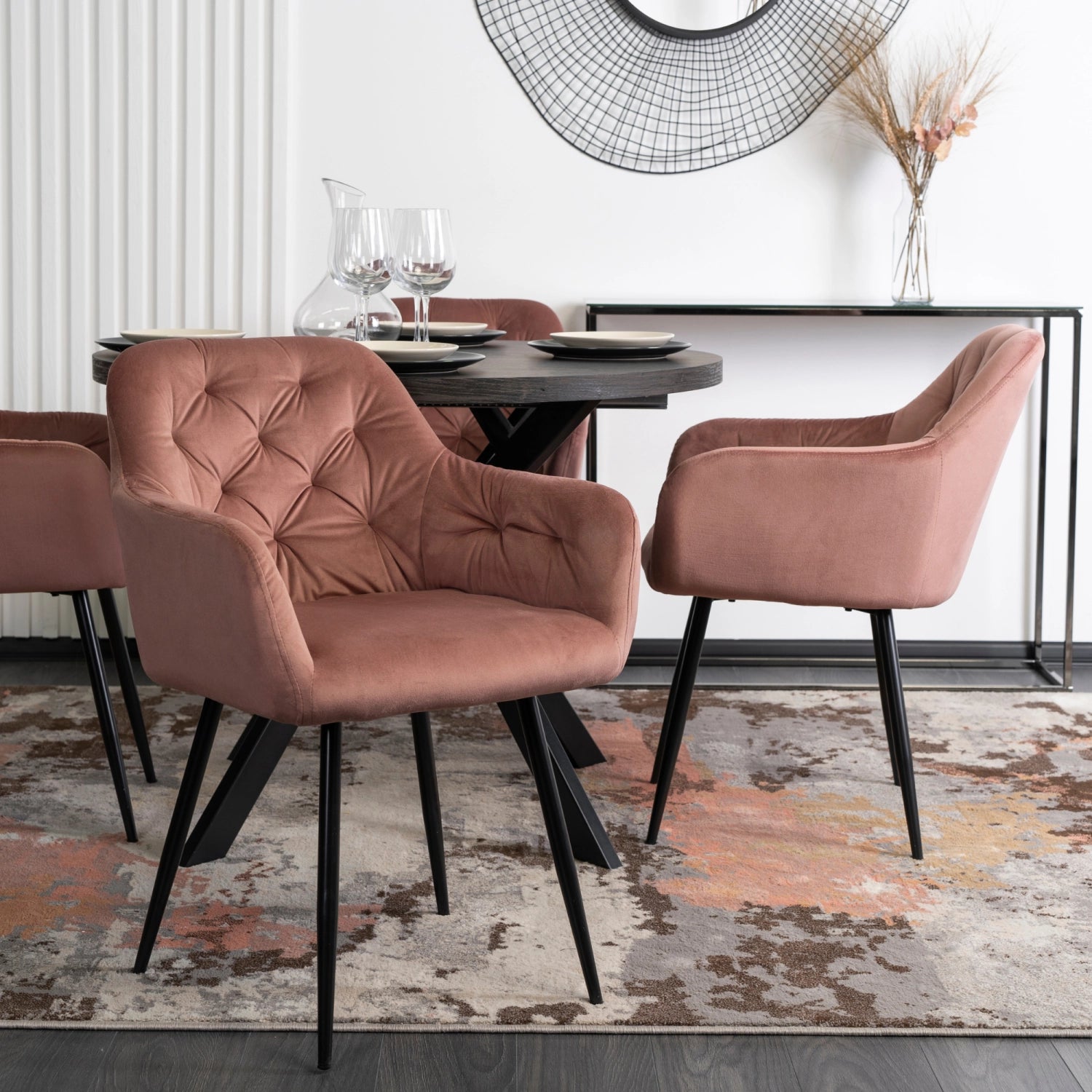 Elite VIKI Pink Velvet Chair – A Touch of Elegance & Comfort
