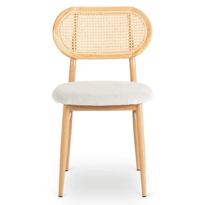 Elite ALTEA Upholstered Wooden Chair Oak / Beige – Classic Retro with Openwork Design