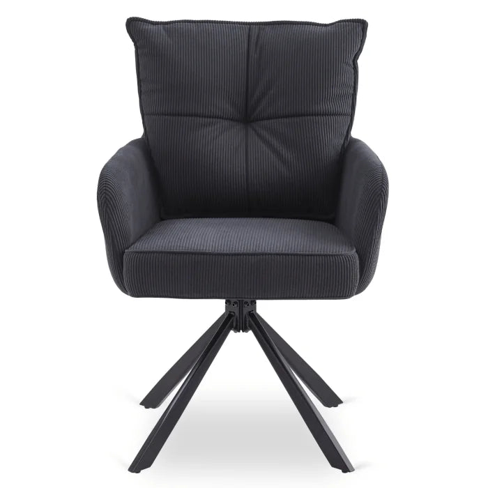 Elite CITY Modern swivel chair in black corduroy