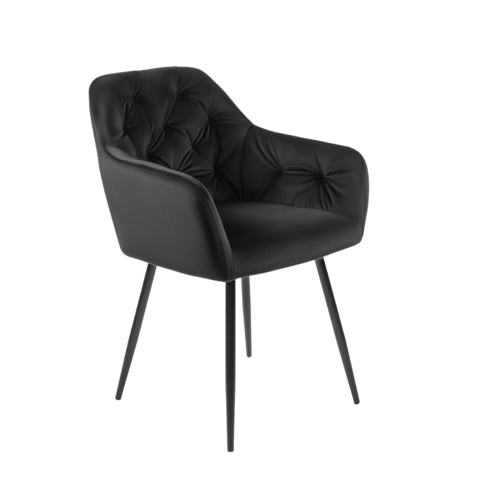 Elite VIKI Black Velvet Chair – Modern Elegance & Supreme Comfort
