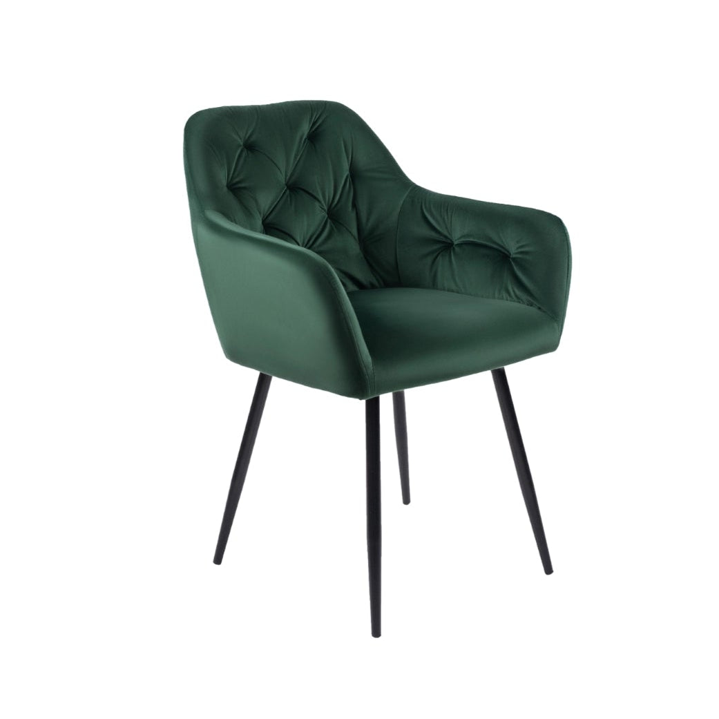 Elite VIKI Green Velvet Chair – Elegant & Cozy Seating
