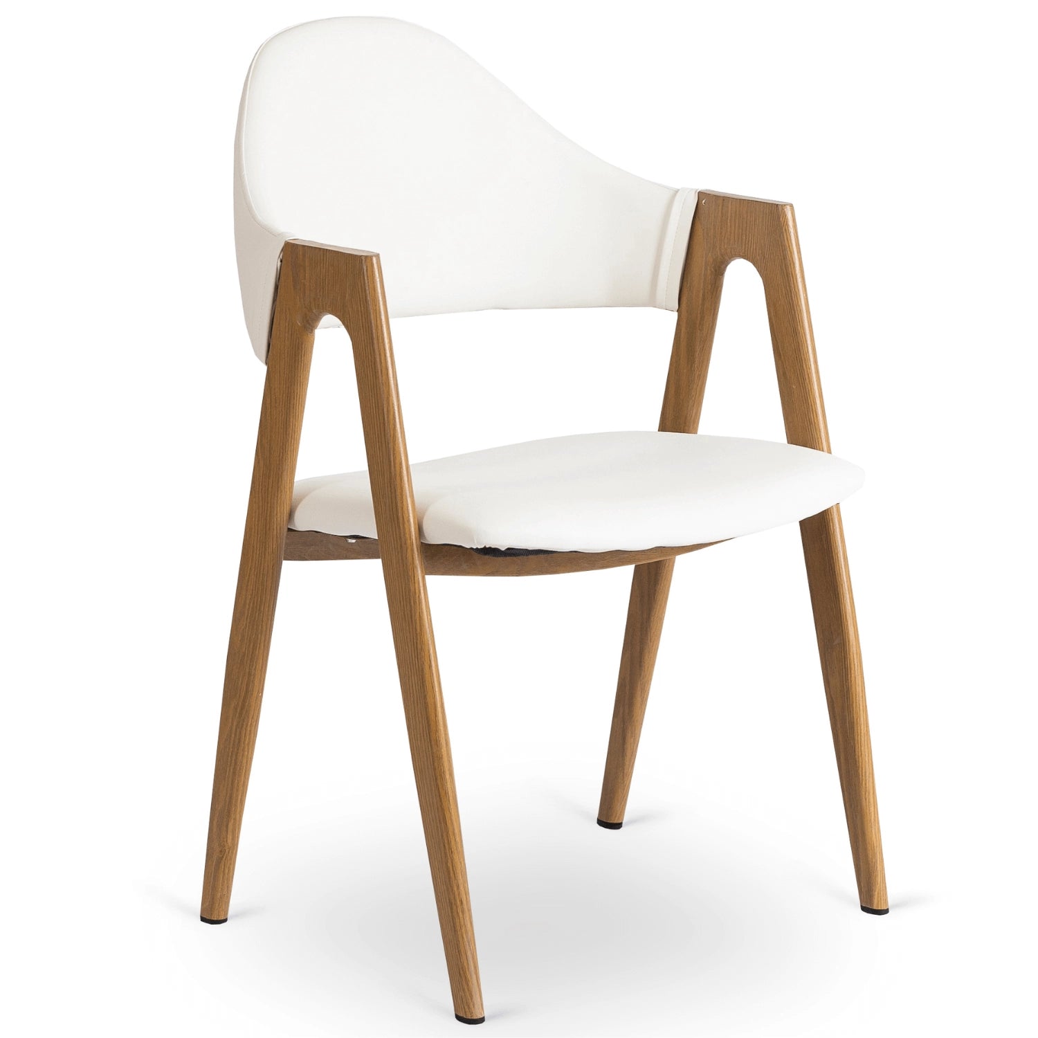 Elite WILLY Chair – White Eco-Leather & Golden Oak Frame