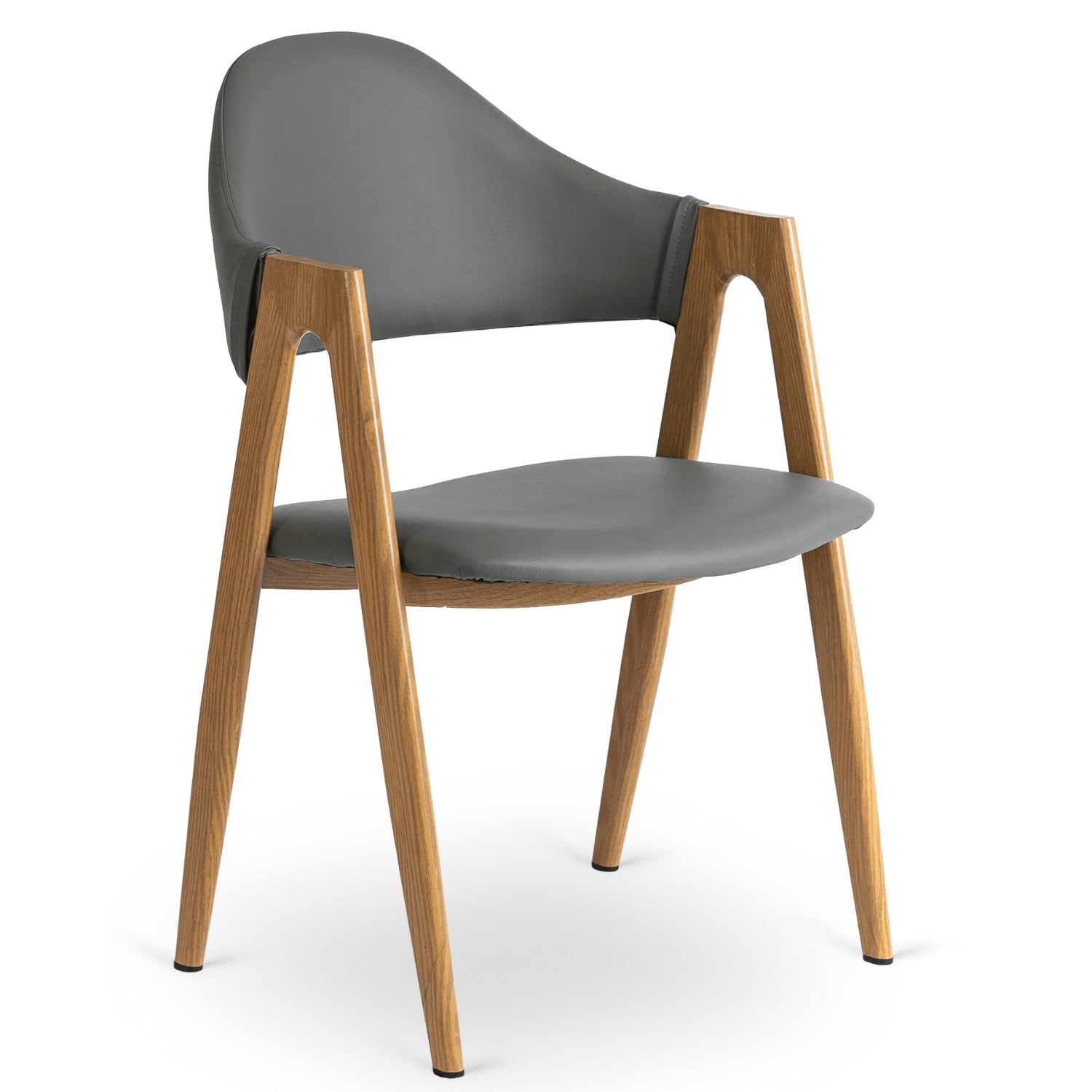 Elite WILLY Chair – Grey Eco-Leather & Golden Oak Frame