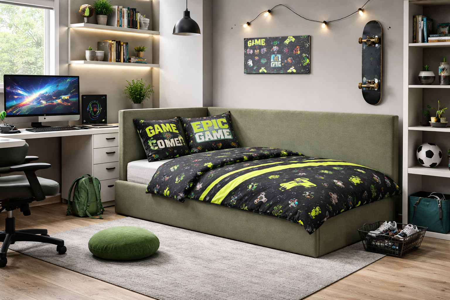 LILO Upholstered Bed – 90 × 200 / 120 × 200 cm – Kids & Youth