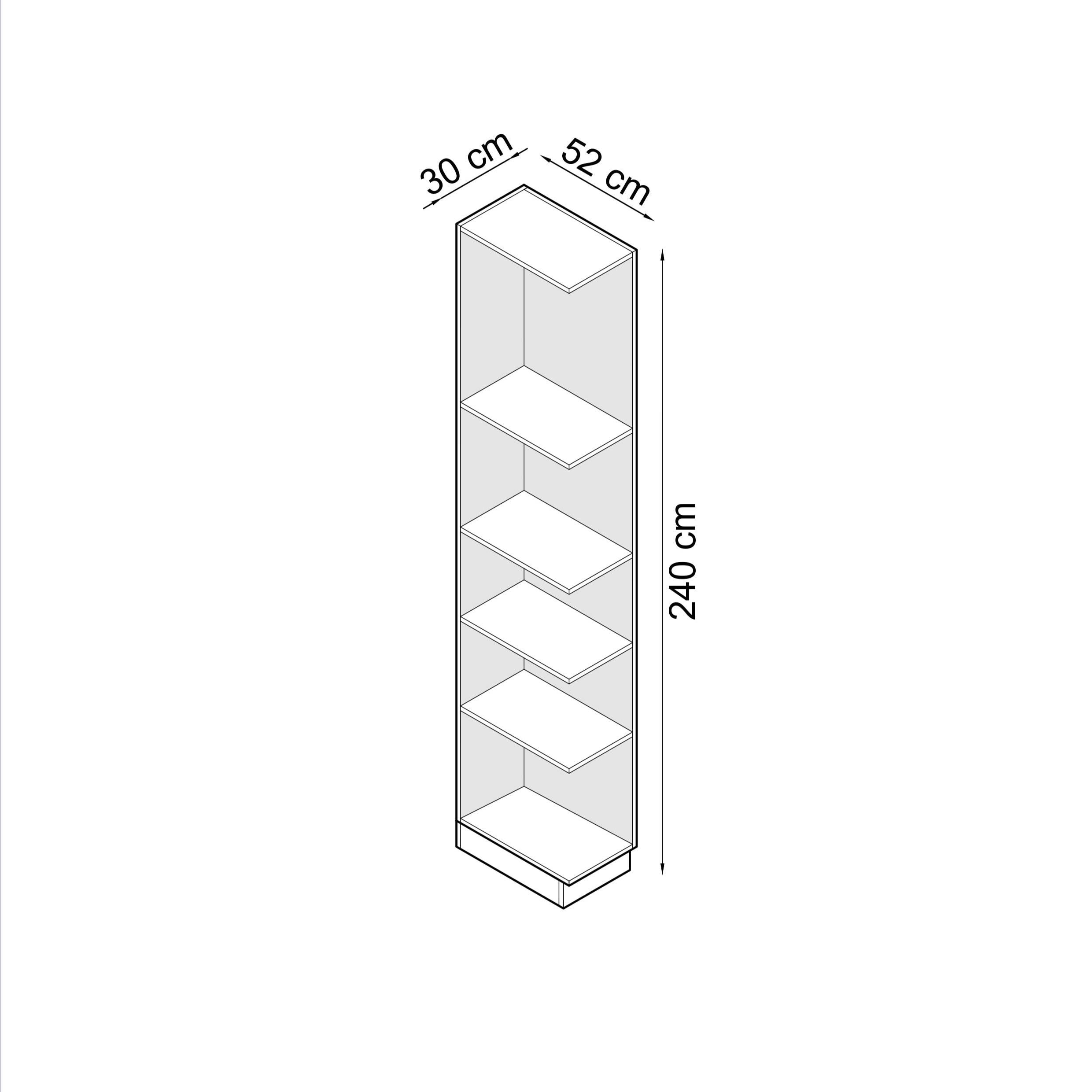 SLEEP VARIA 30 cm Left-End Open Shelf Unit