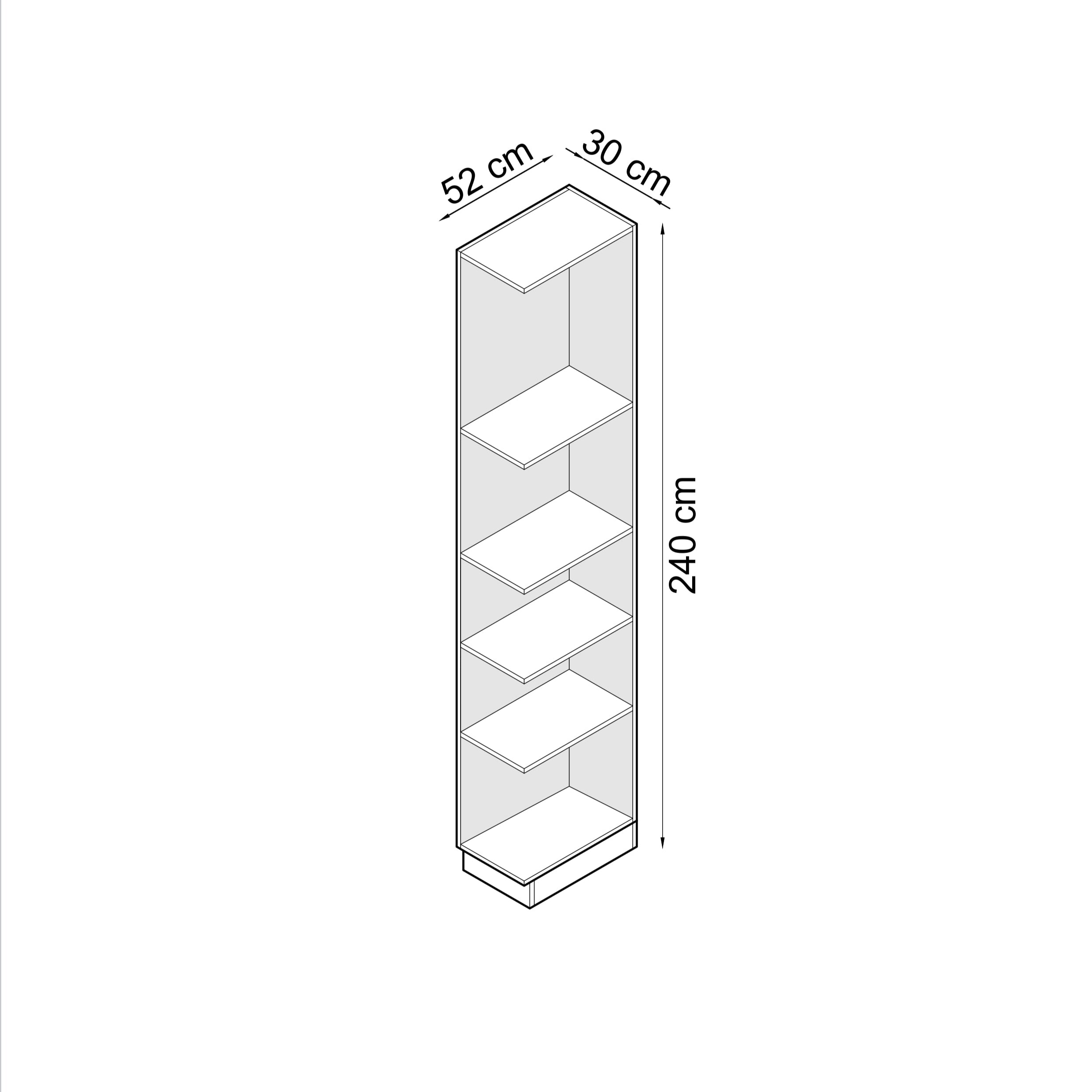 SLEEP VARIA 30 cm Right-End Open Shelf Unit