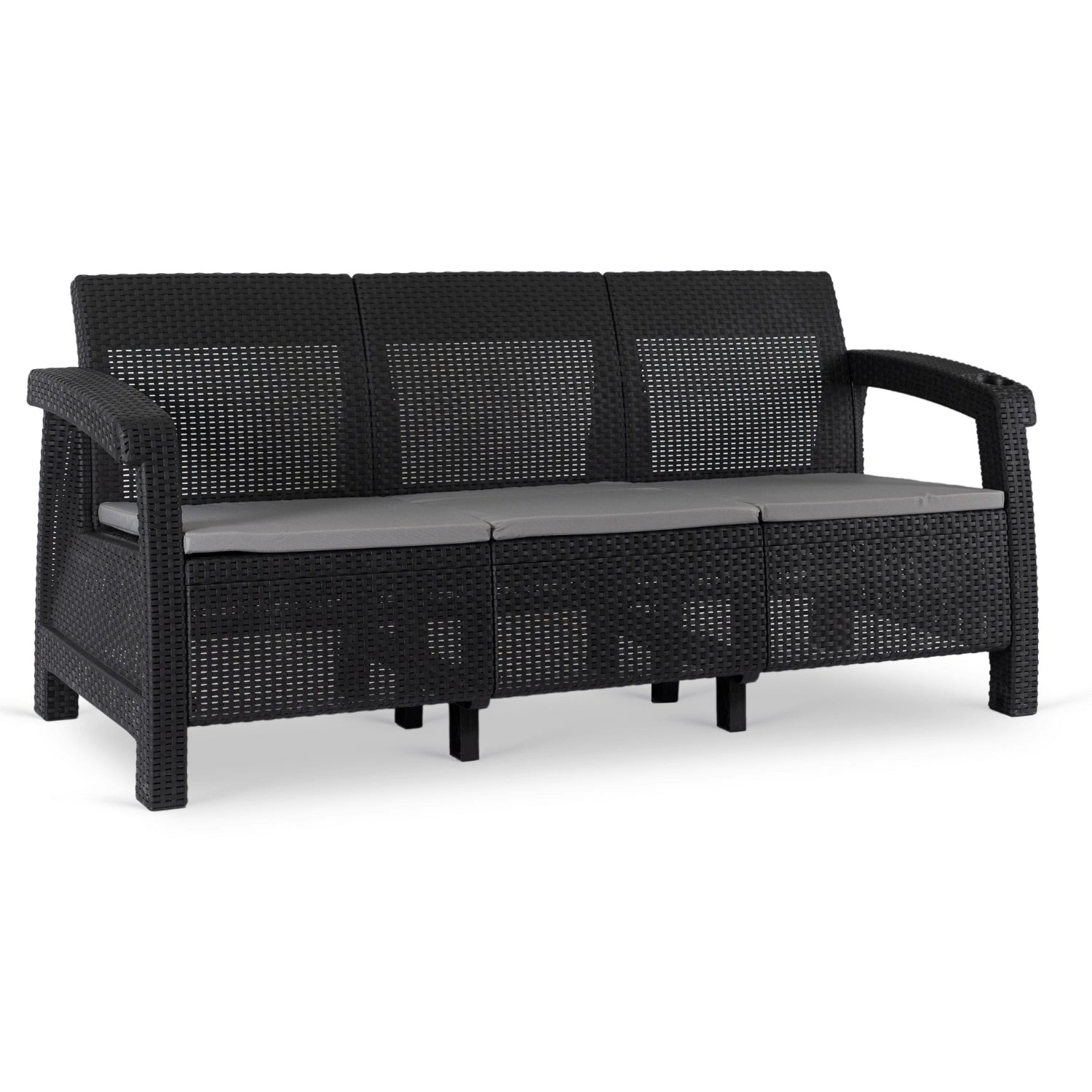 Elite FLINT Outdoor Sofa – Black Technorattan