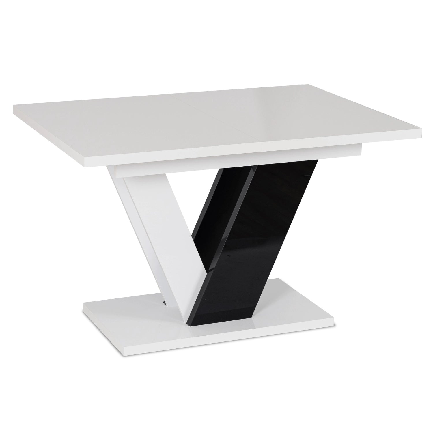 Elite CLARK Extendable Dining Table – White/Black Gloss (120-160 cm)