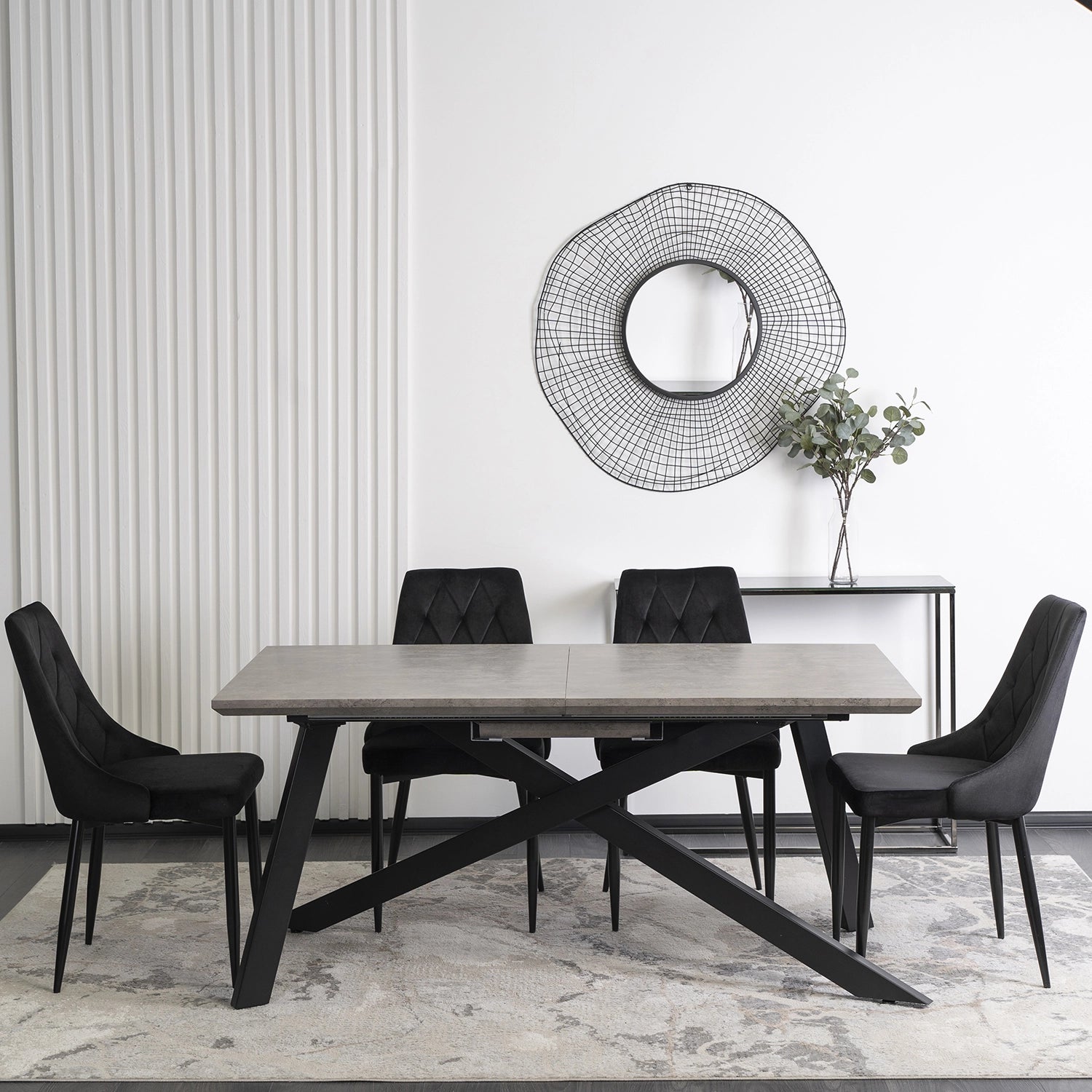 Elite HAMILTON 160–200 cm Concrete Grey Dining Table