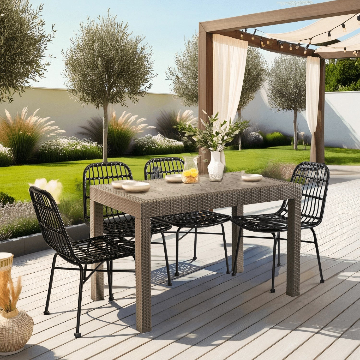 Elite FARGO Outdoor Table – Brown Technorattan
