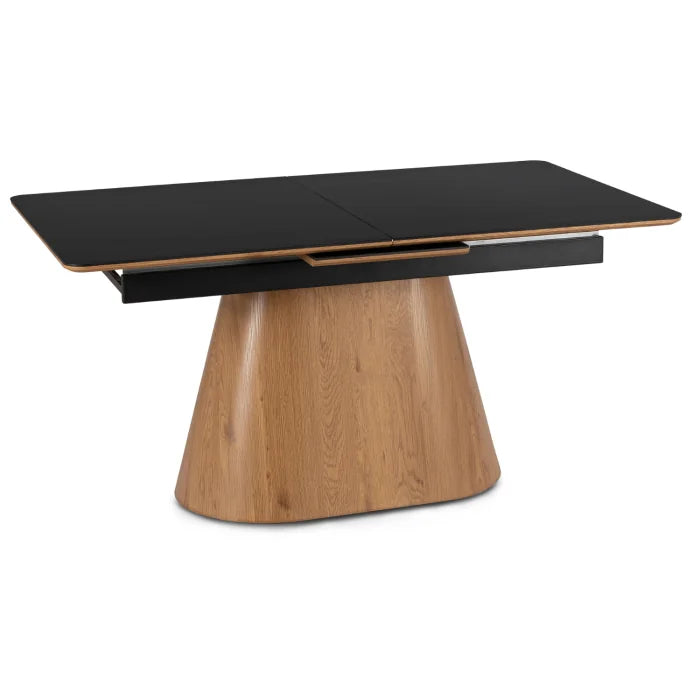 Elite LISBON Extendable Rectangular Dining Table 160–200 cm Ceramic Black/Oak Modern