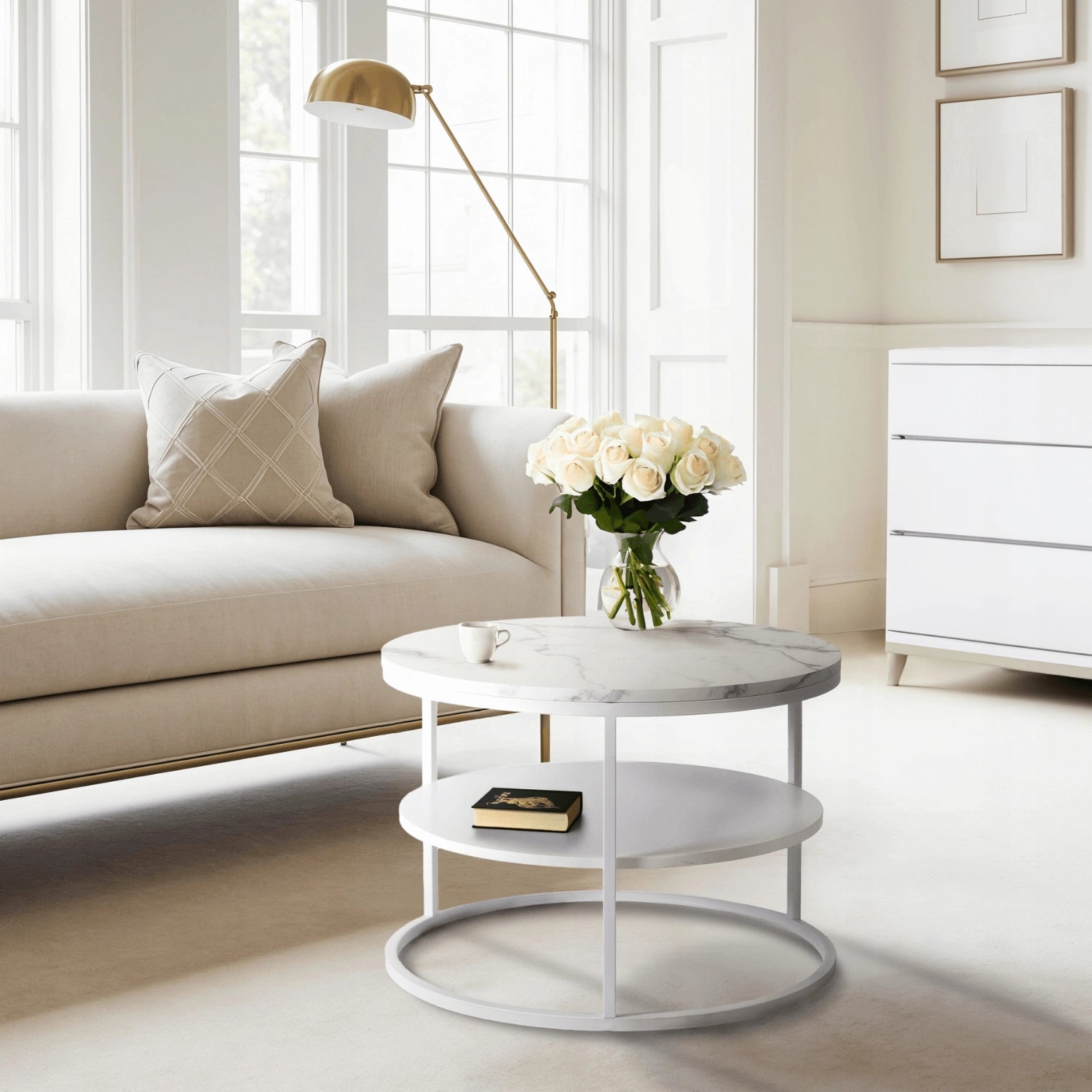 Elite BEST White Marble Coffee Table
