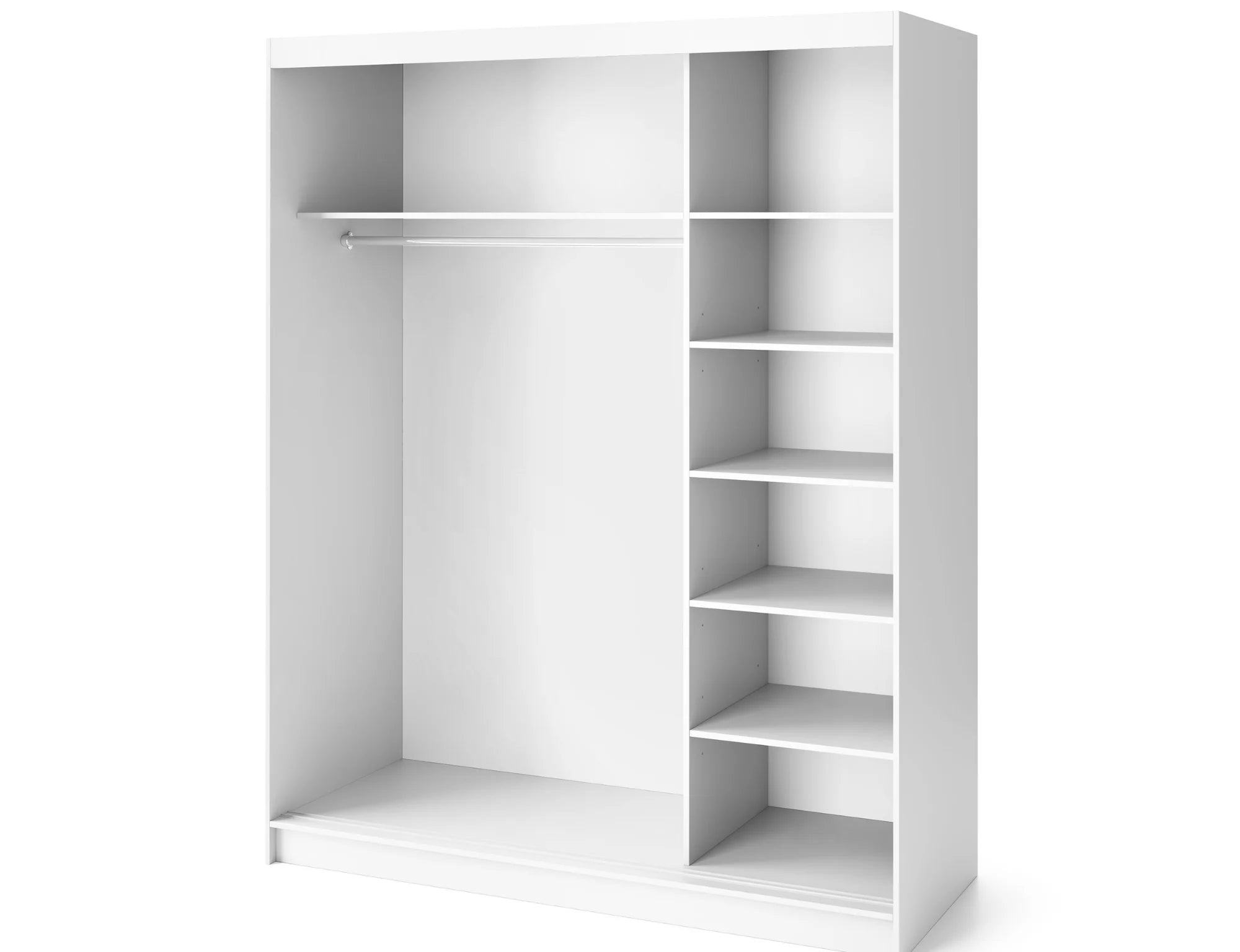 Eltap Biancco III 3D Sliding Wardrobe – White Matte 180 cm With Mirror