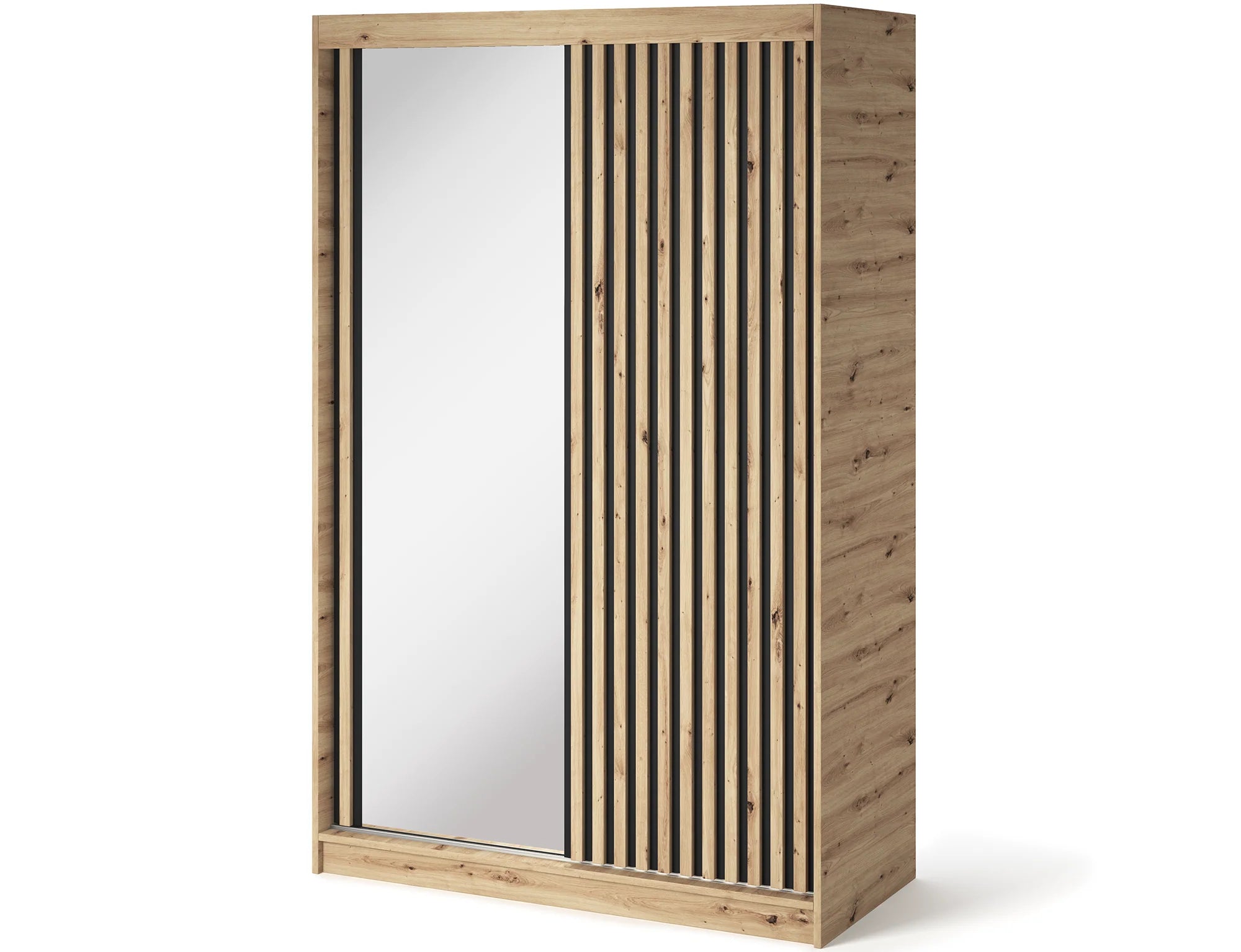 Eltap Emerio II 2D Sliding Wardrobe – Aristan Oak 120 cm with Mirror