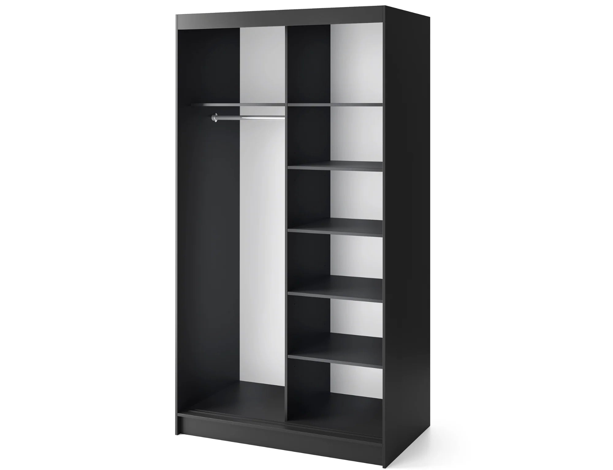 Eltap Prescco II 2D Sliding Wardrobe – Black Matte 120 cm