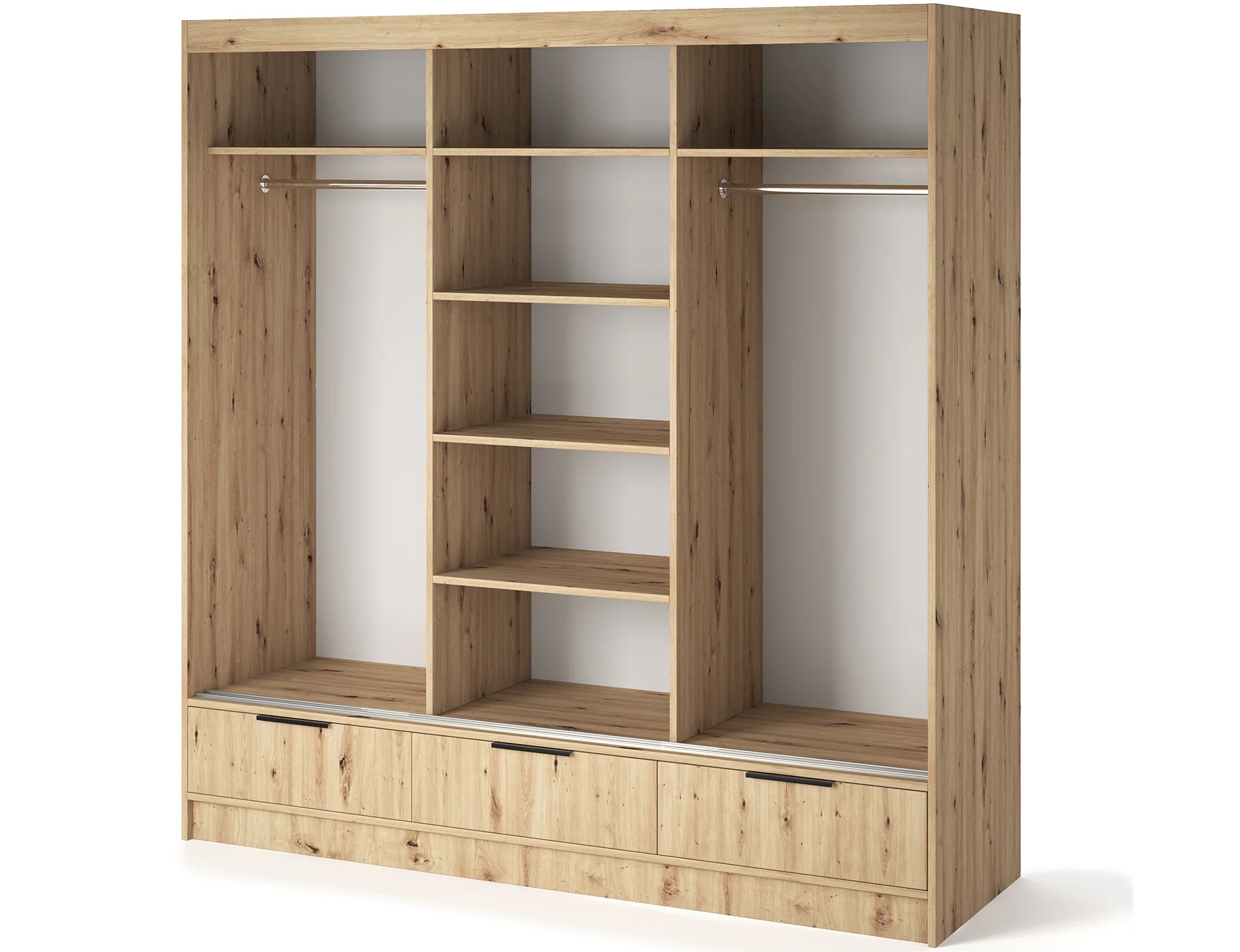 Eltap Voodi III 3D Sliding Wardrobe – Aristan Oak 180 cm with Mirrror