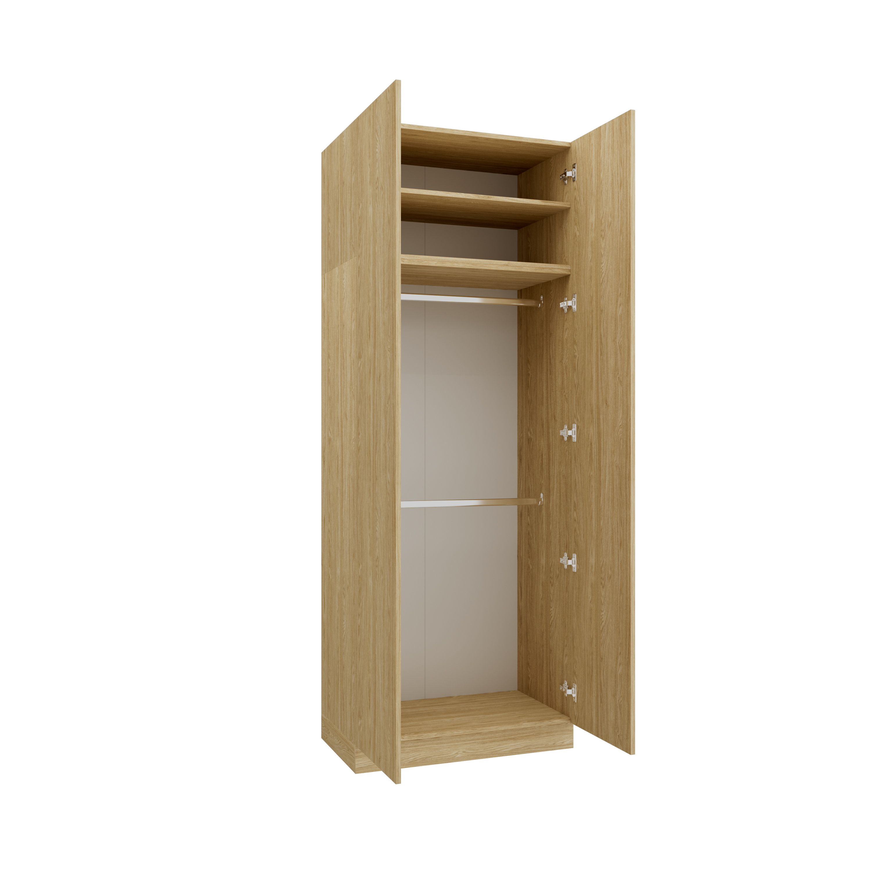 Sleep Varia Two-Door Wardrobe – 90 cm – Oiled Oak / Oiled Oak