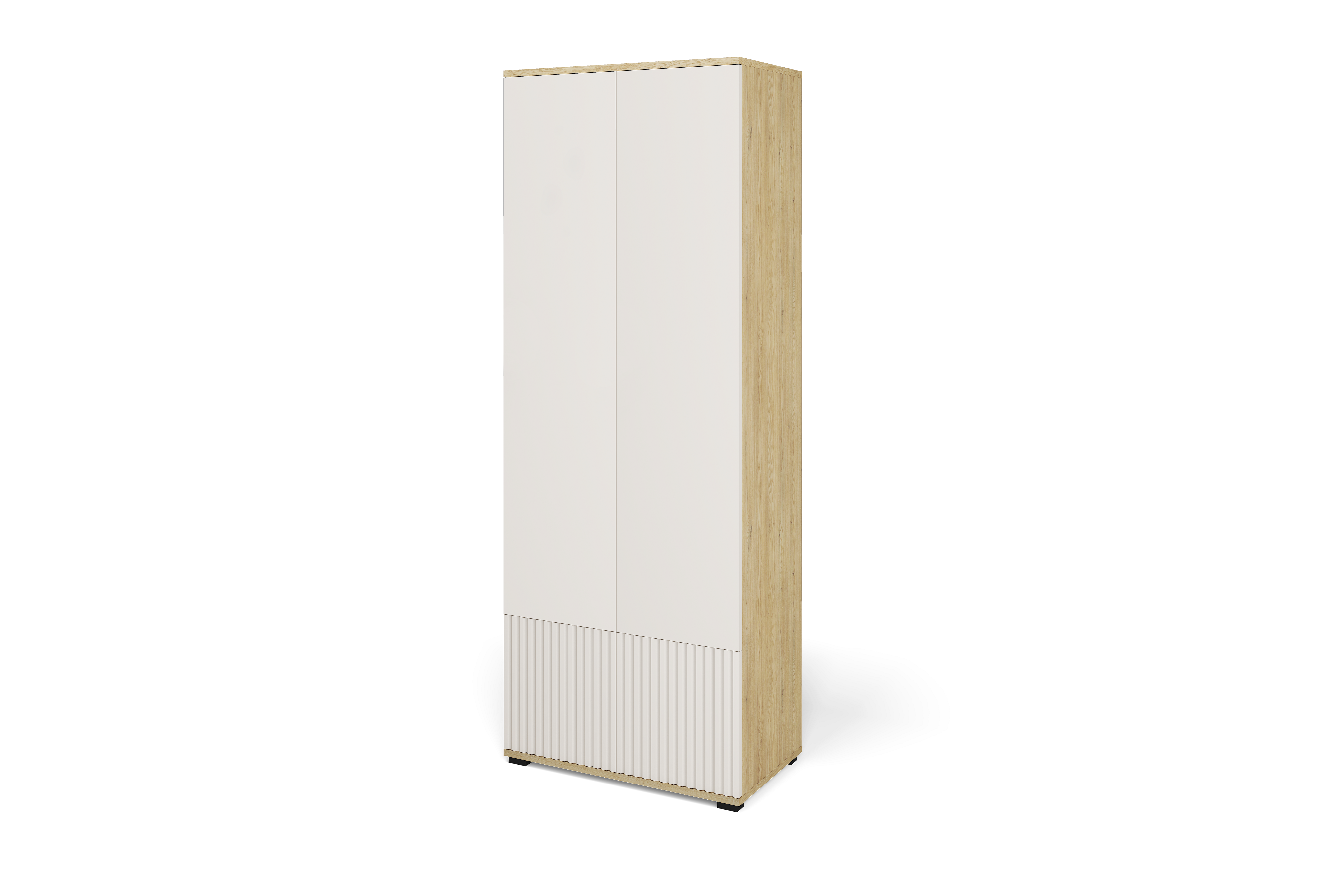 Bello 2-Door Wardrobe 70 cm – Configure Legs, Mirror & Overhead Cabinet | Cashmere & Cremona Oak