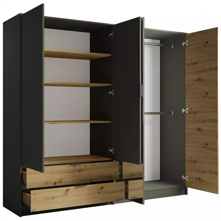 MO Rimini – 4-Door Wardrobe with Mirror
