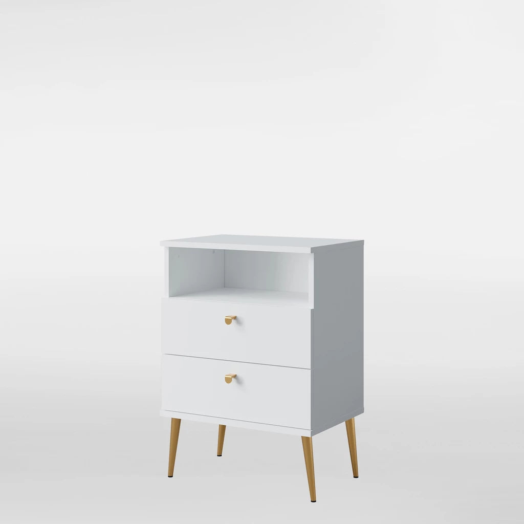 MO High Alpine White Tall Nightstand