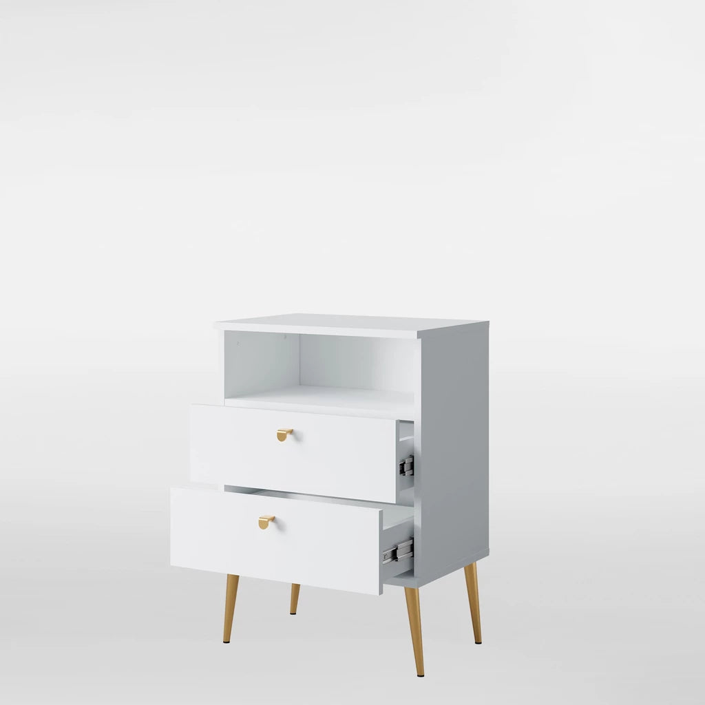 MO High Alpine White Tall Nightstand