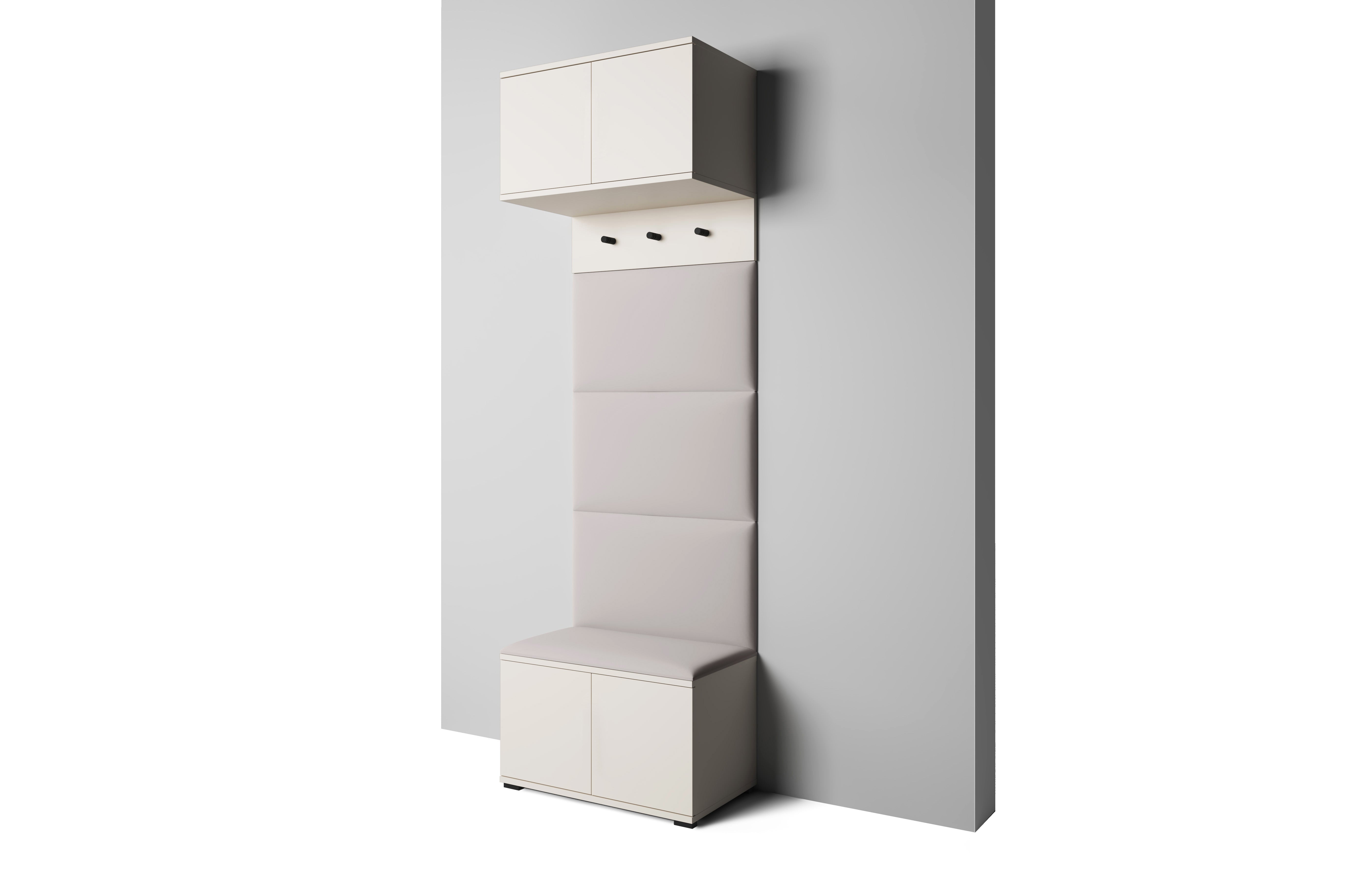 PK Bianco 5 Hallway Wardrobe Set – Upholstered Panels in Various Colours