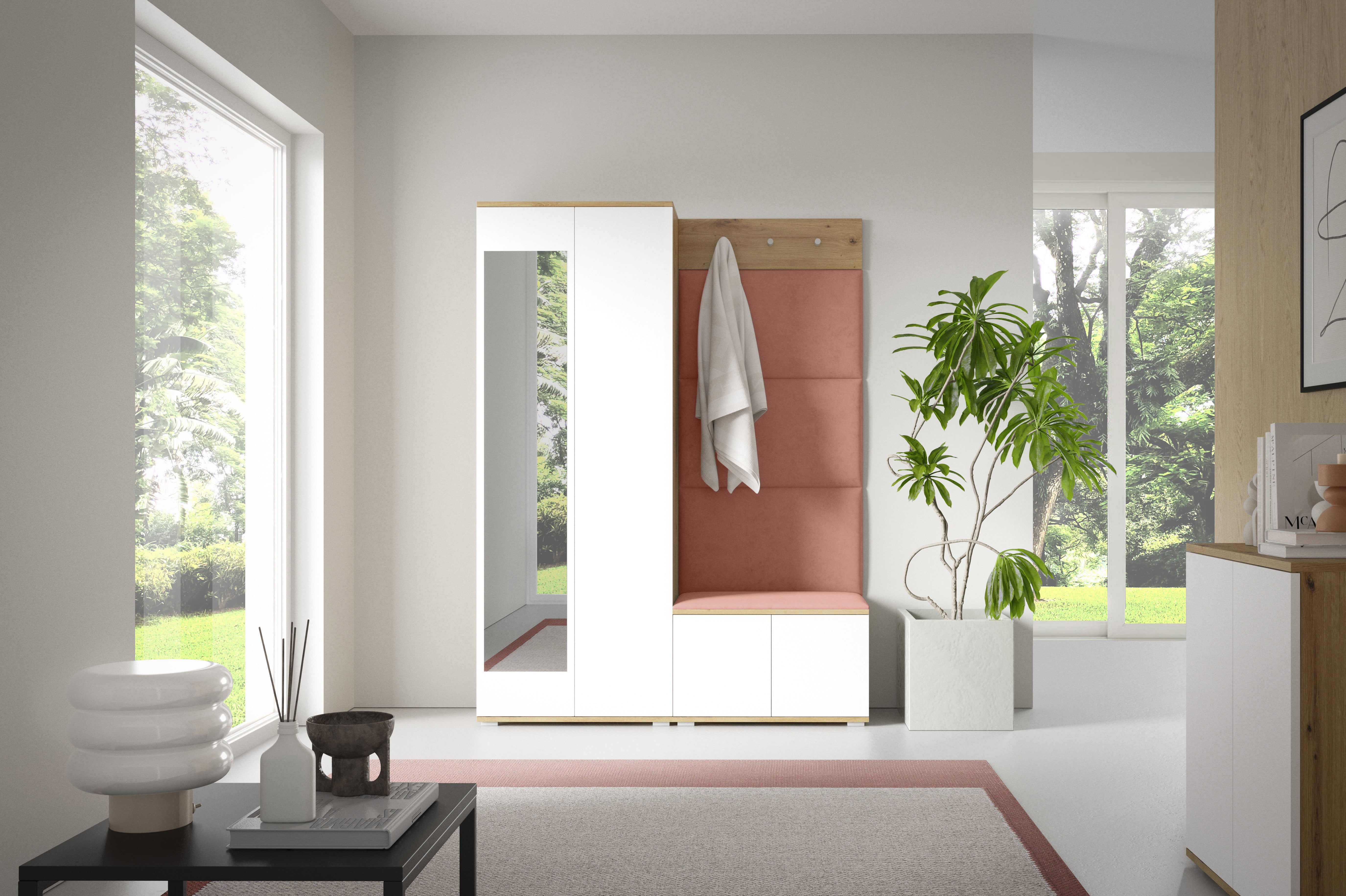 PK Sevilla 1 Hallway Wardrobe - Mist Rose