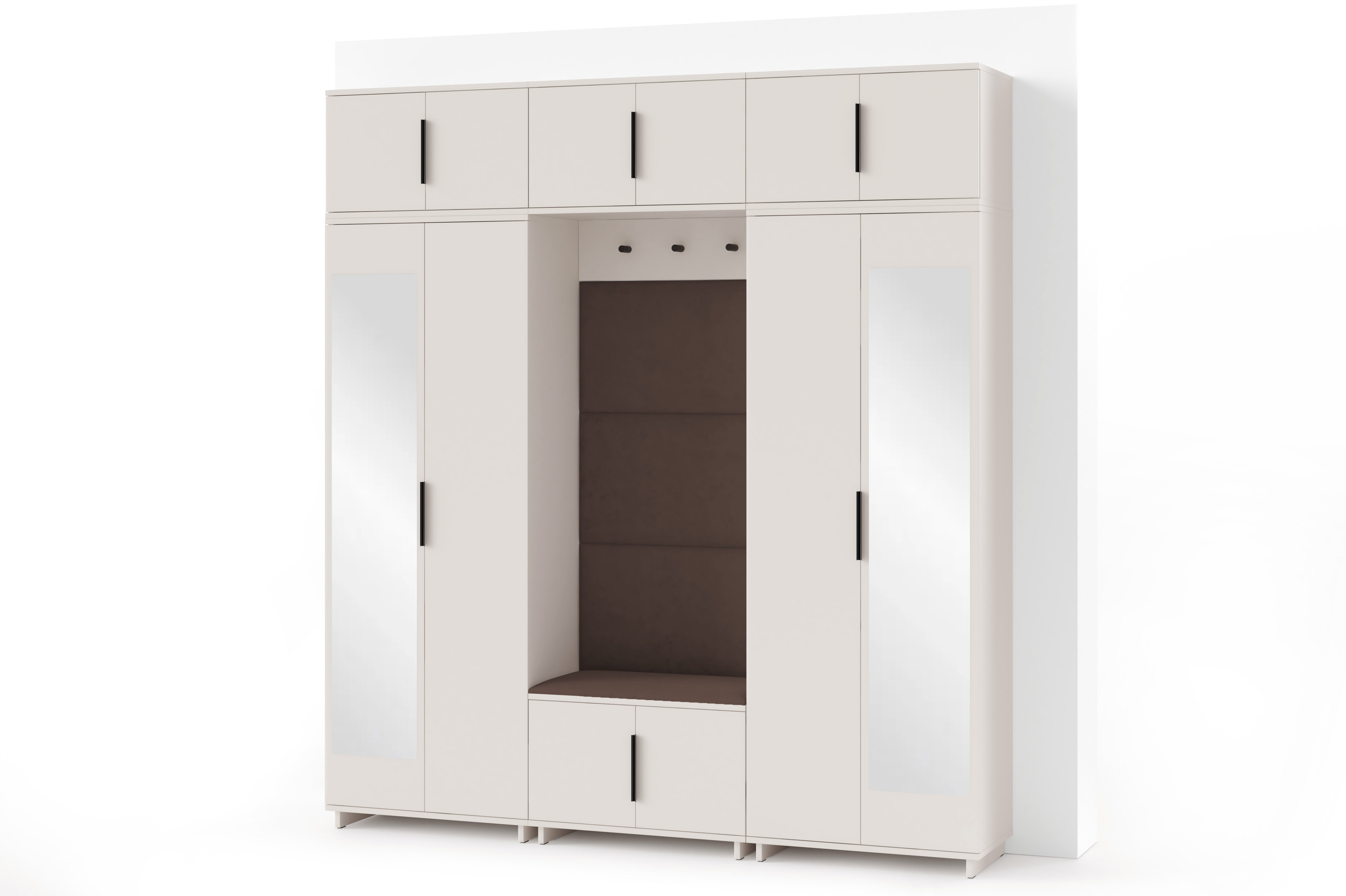 PK Bianco 2 Hallway Wardrobe Set - Dark Brown