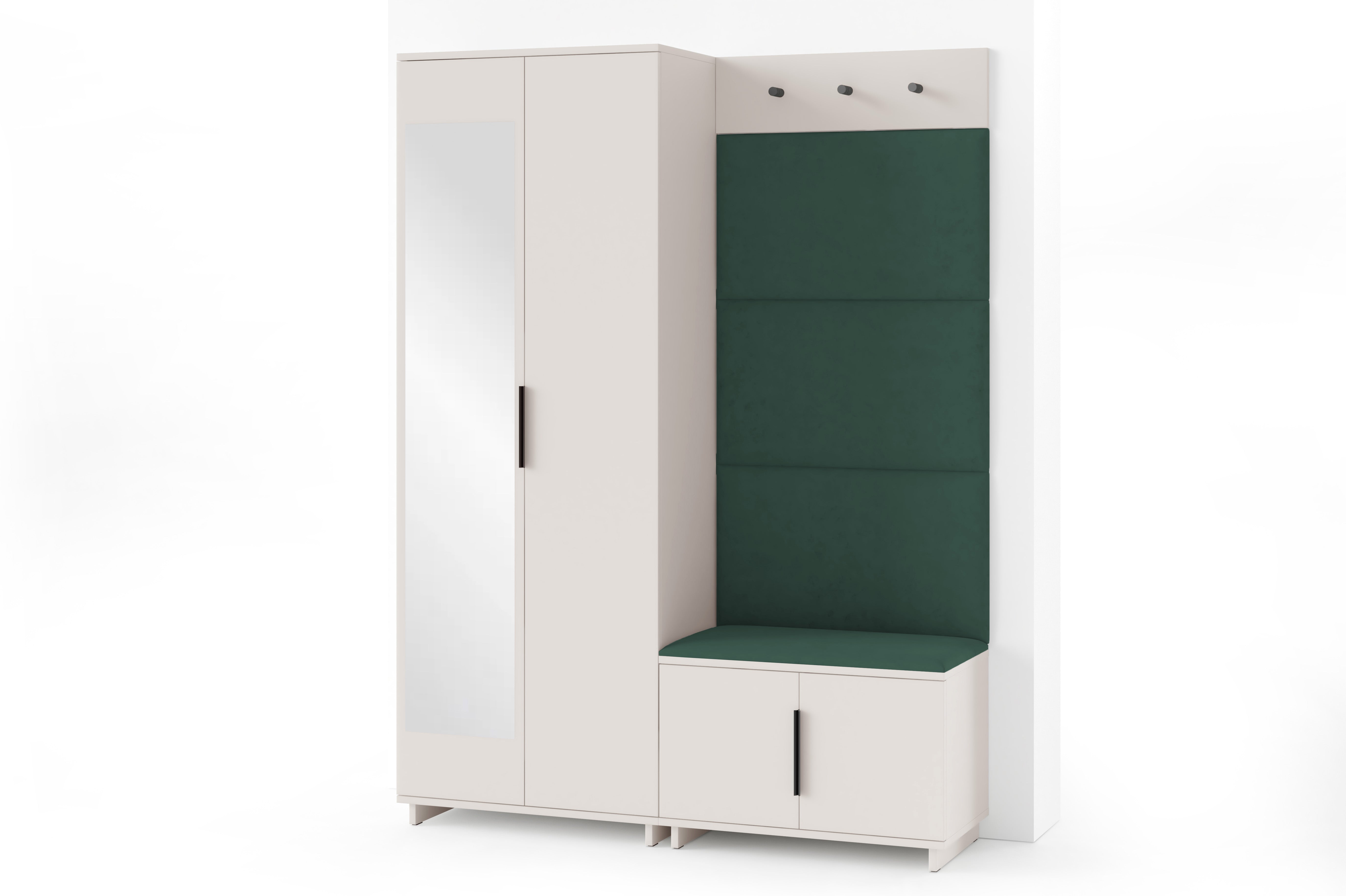 PK Bianco 3 Hallway Wardrobe Set - Bottle Green
