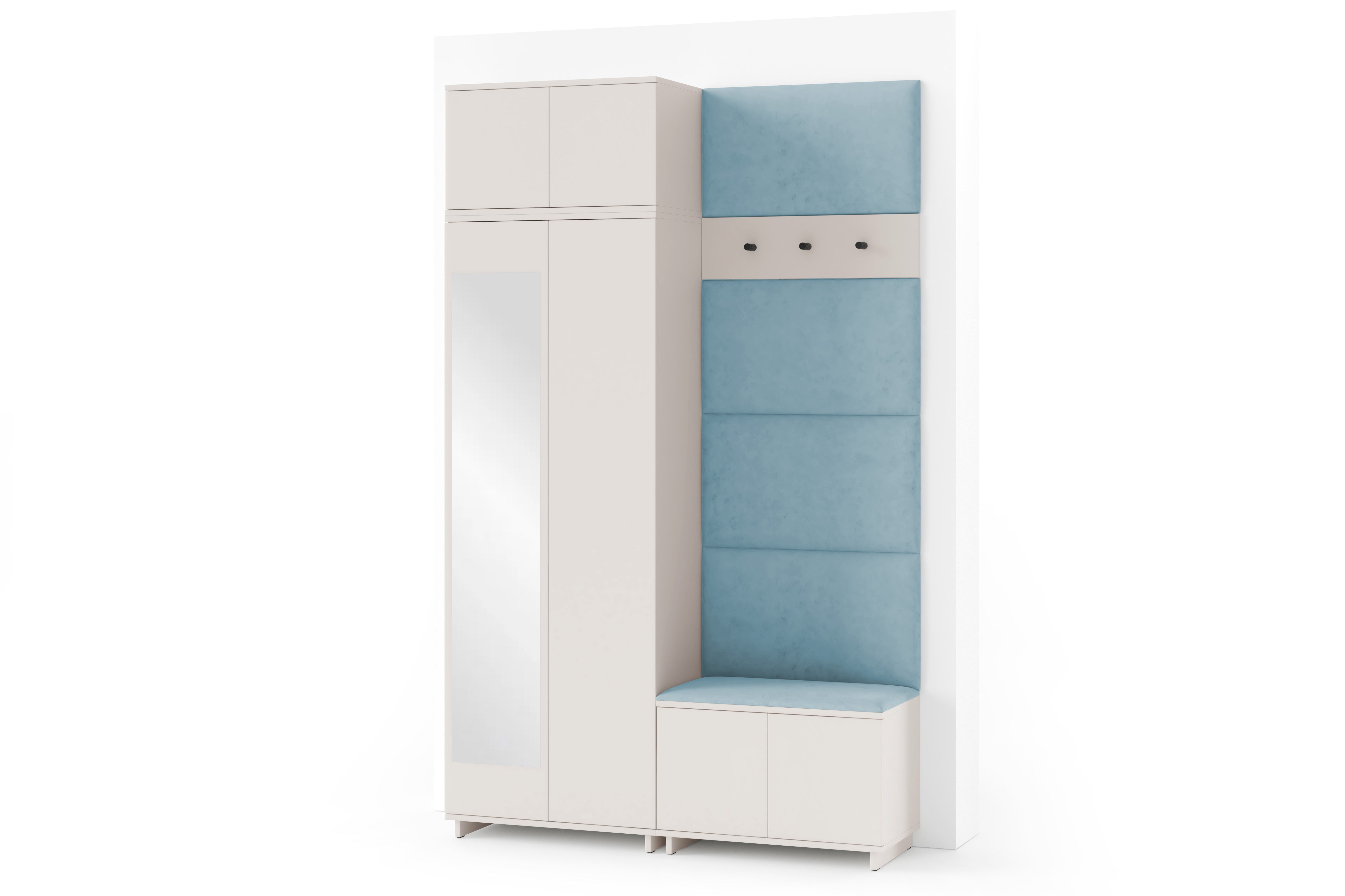 PK Bianco 4 Hallway Wardrobe Set - Aqua