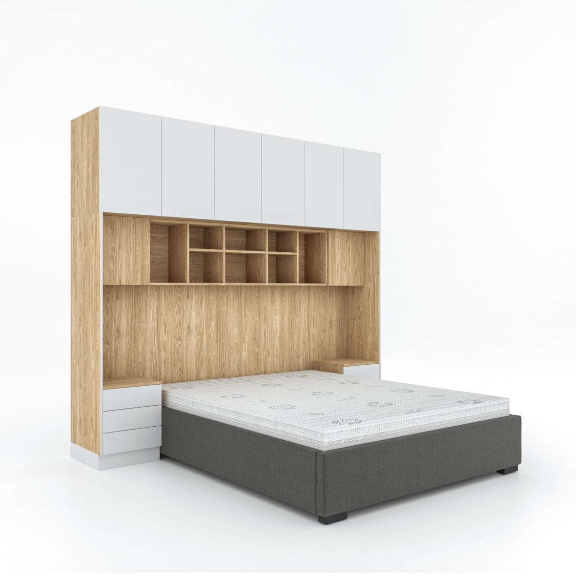 SLEEP VARIA Freestanding Upholstered Bed Frame with Storage – Various Colours