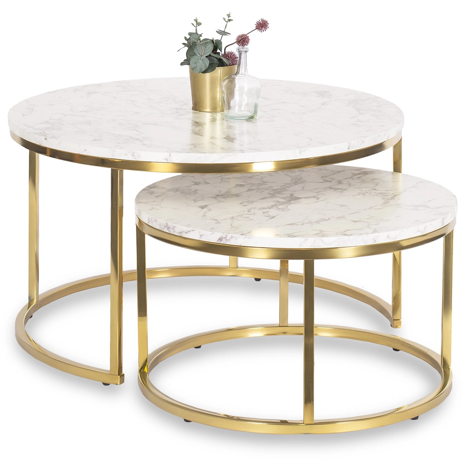Elite OLIS MAX Coffee Table Set – Marble/Gold