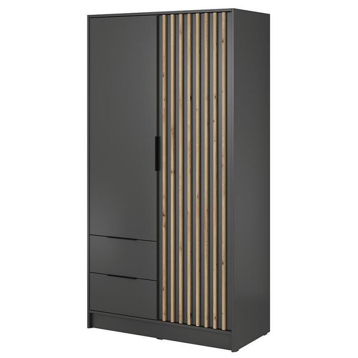 Nelly 2D Wardrobe – Graphite/Artisan Oak 105 cm