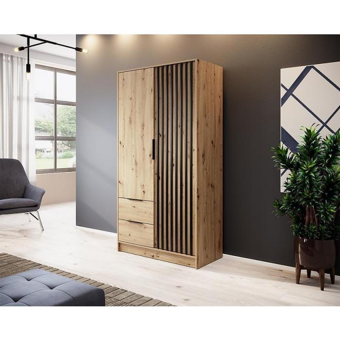 Nelly 2D Wardrobe – Artisan Oak 105 cm