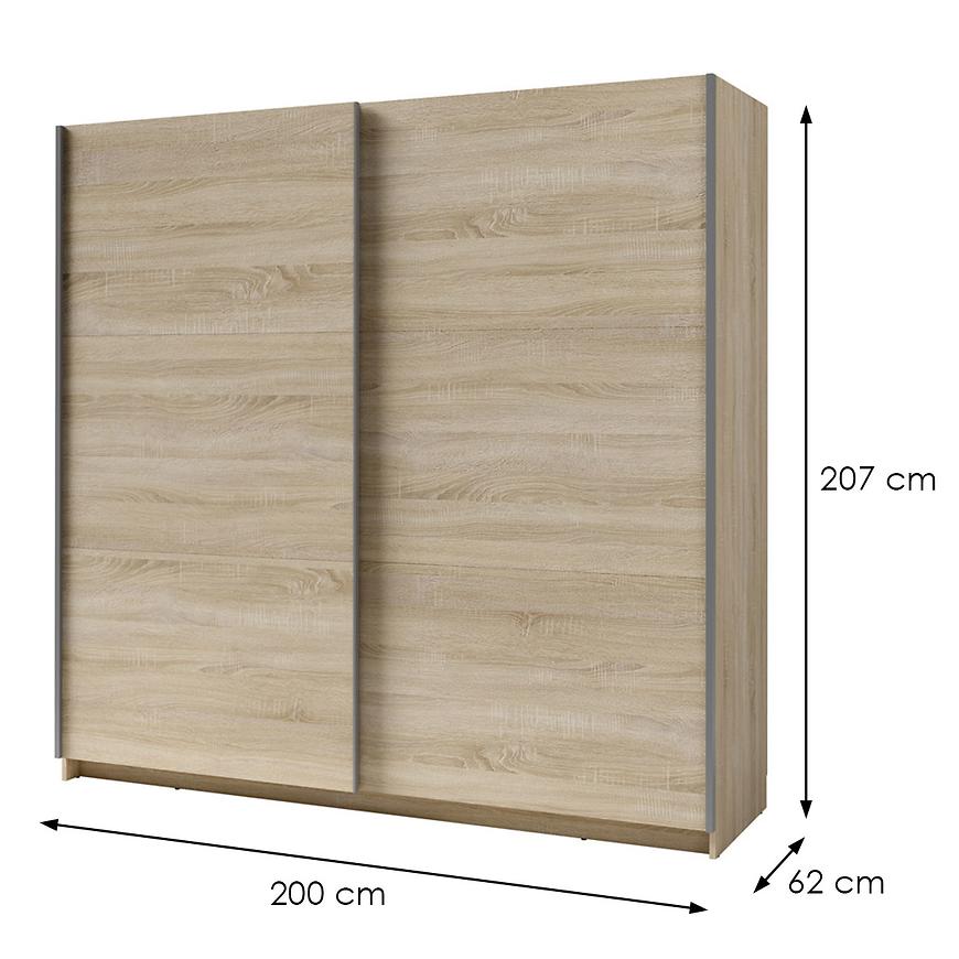 MO Arsala II 11 Sliding Wardrobe 200 cm – Sonoma Oak