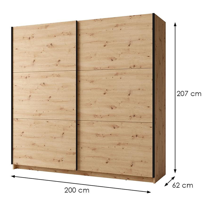 MO Arsala II Sliding Wardrobe 200 cm– Artisan Oak