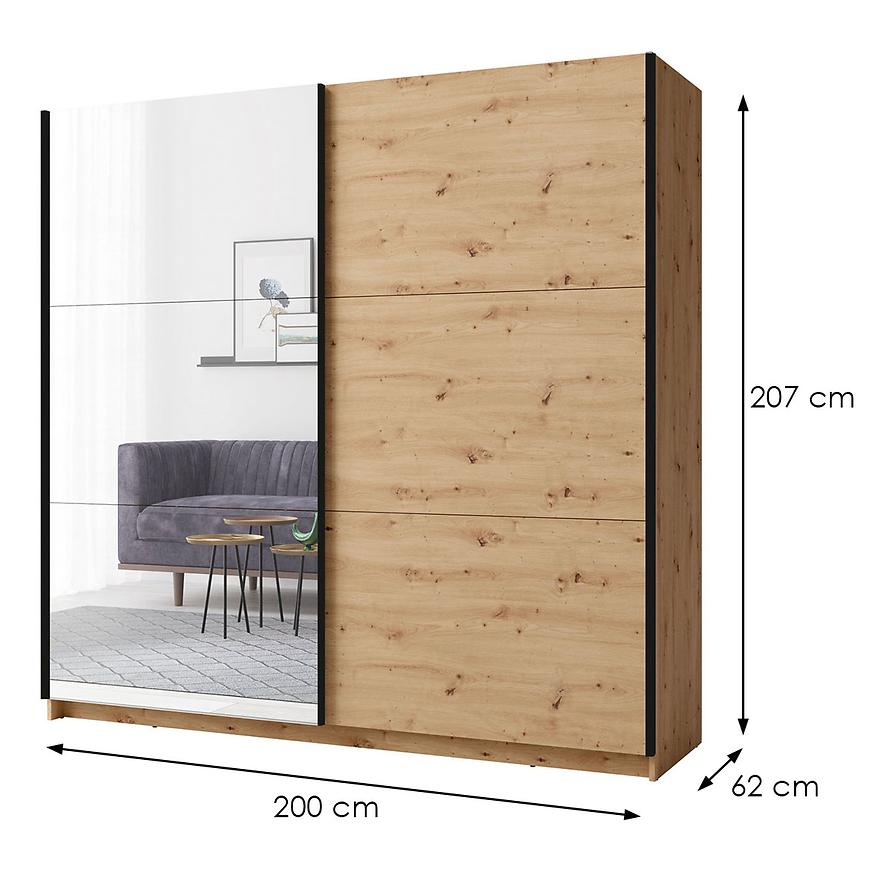 MO Arsala III Sliding Wardrobe 200 cm– Artisan Oak