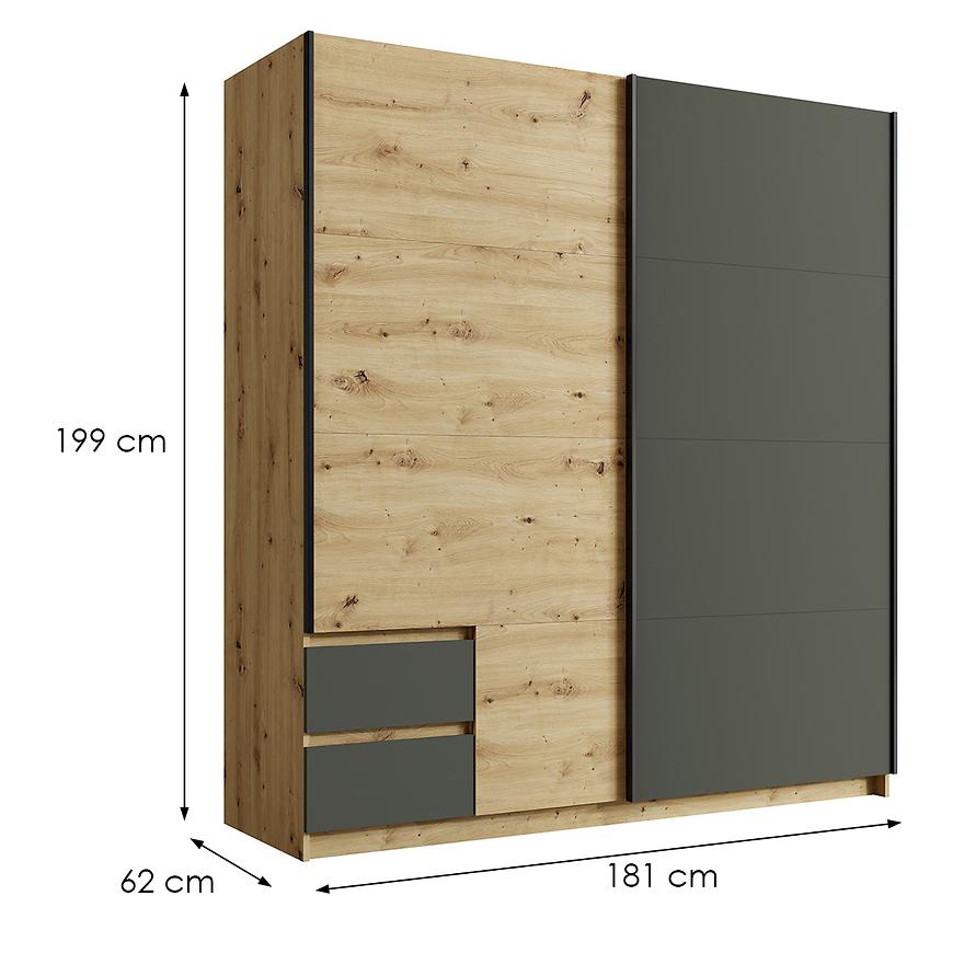 MO Uriel 11B Wardrobe – Artisan Oak/Graphite