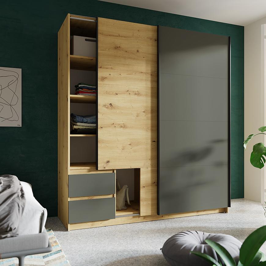 MO Uriel 11B Wardrobe – Artisan Oak/Graphite