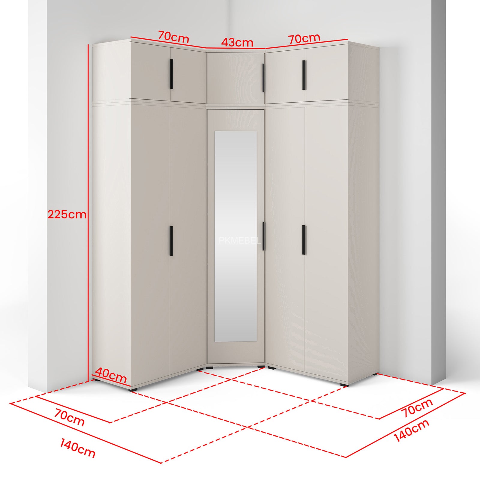 PK Bianco 10 Hallway Wardrobe Set