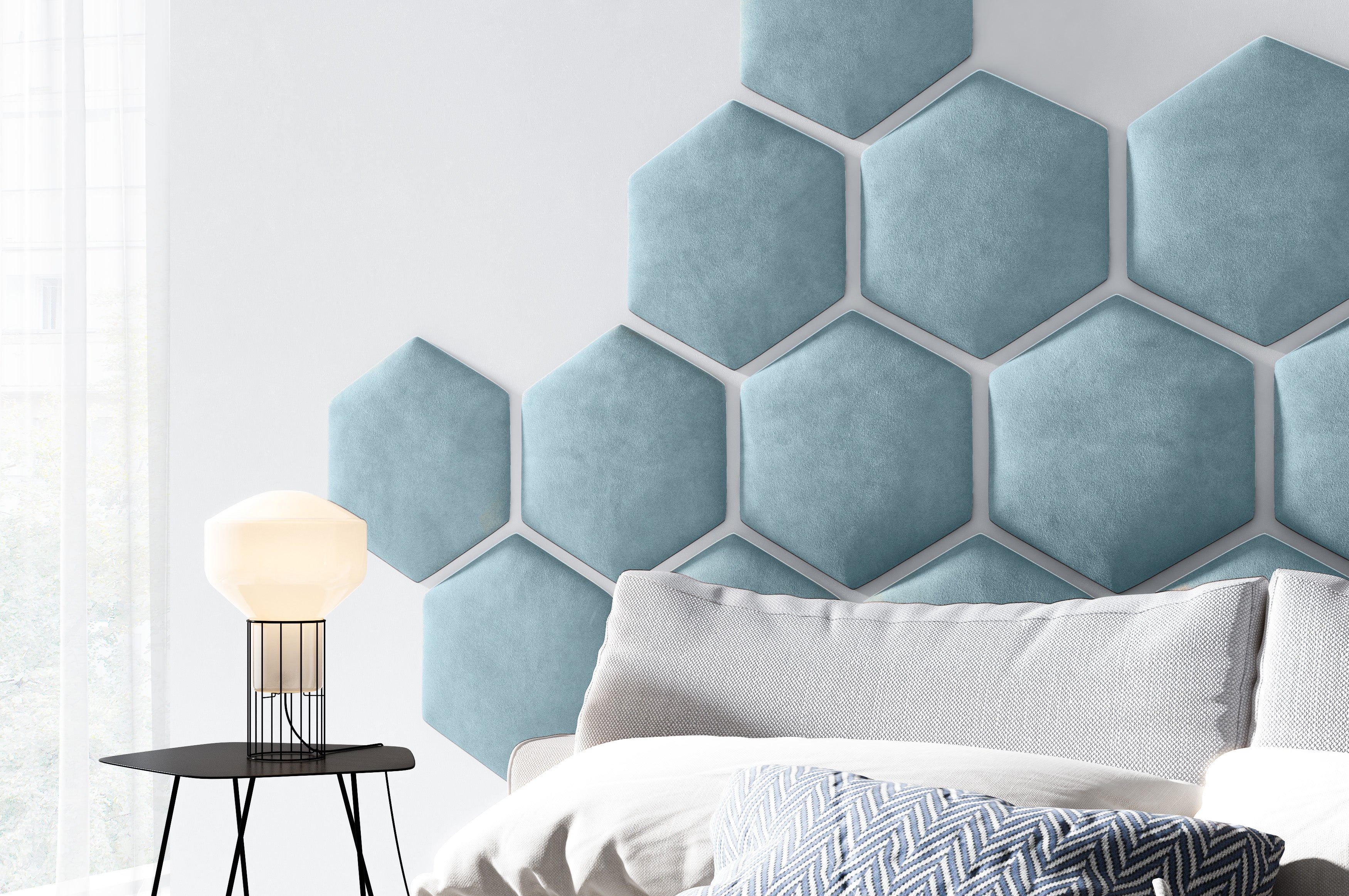 Upholstered Wall Panels Honeycomb 40.5x35.3 cm