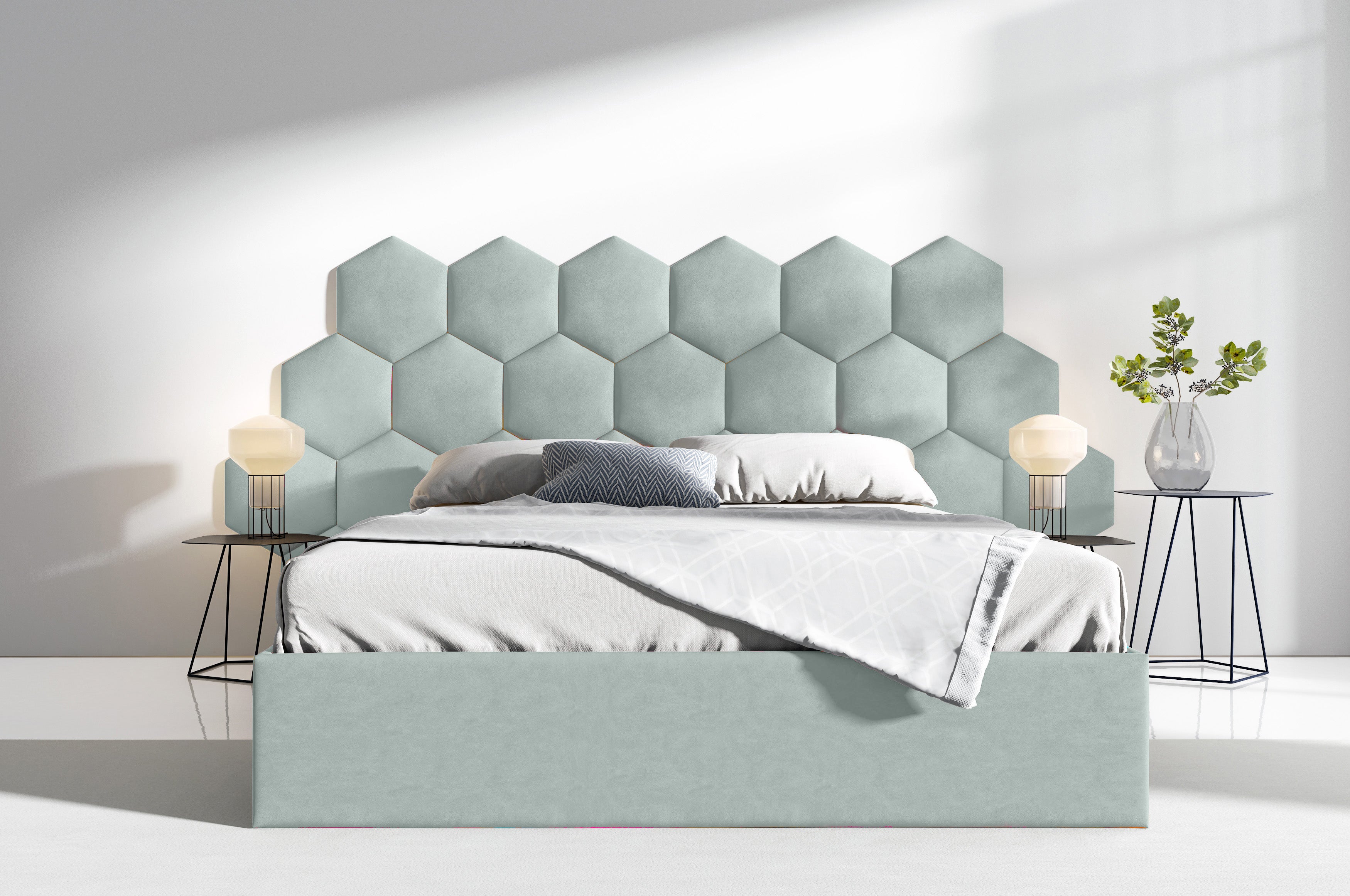 Upholstered Wall Panels Honeycomb 40.5x35.3 cm