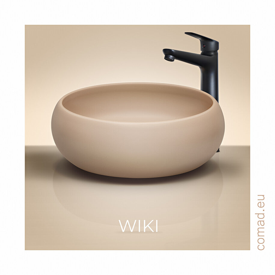 WIKI Countertop Basin – Matt Cappuccino, 36×36 cm
